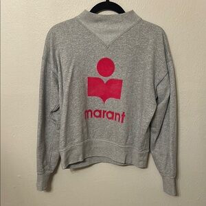 Isabel Marant Gray Sweatshirt with Pink Logo